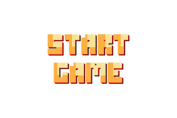 Poster - START GAME. pixel art .8 bit game. retro game. for game assets in vector illustrations on white background.