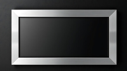 Poster - A sleek silver frame with a dark center stands out against a solid black textured wall