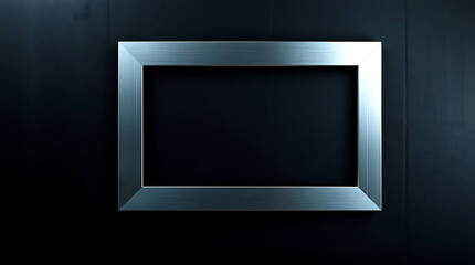 Poster - A horizontal silver frame is mounted on a dark wall, providing a sleek and modern presentation