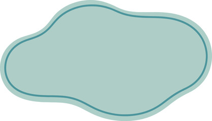 Poster - Abstract organic blob shape with a thin blue outline isolated on a transparent background isolated on transparent background