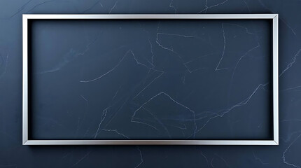 Poster - A polished silver frame stands out against a textured dark blue marble background, offering a stylish display