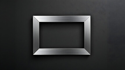 Poster - A silver metallic frame stands out against a textured dark gray background, offering a modern template