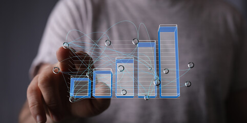 Poster - Visual representation of business growth, data analytics, and progress using an interactive chart.
