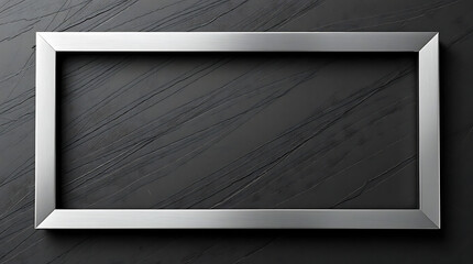 Poster - A silver frame sits on a dark gray textured background, perfect for showcasing your artwork or design