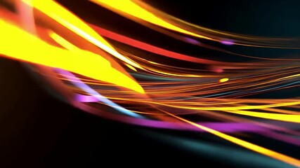 Fototapete - Abstract background motion graphic animation with colorful lines and light effects design