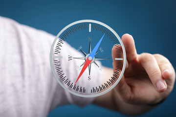 Poster - Find your direction with this compass image. Perfect for business, planning, and strategy concepts.
