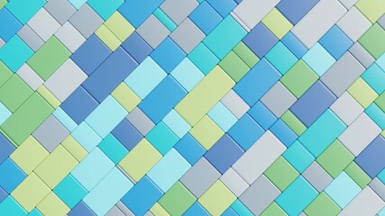 Wall Mural - elegant 3d animation in blue, green, and gray palette with seamless motion, perfect for creative med