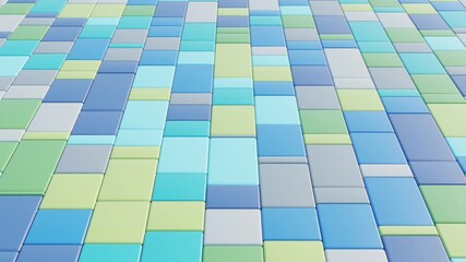 Wall Mural - modern 3d loop with geometric abstraction in muted green, navy blue, and metallic gray, ideal for te