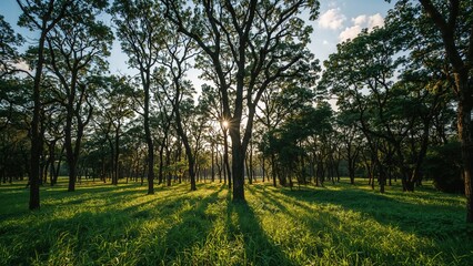 Poster - Vibrant Forest Landscape with Rich Foliage