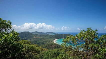 Poster - Experience the natural charm with verdant foliage, crystal-clear skies, and magnificent landscapes.