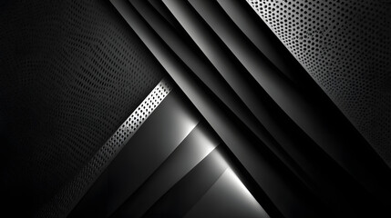 Poster - Dark deep black dynamic abstract background with diagonal lines. Modern creative halftone premium gradient. 3d cover of business presentation banner.
