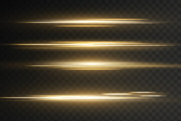 Wall Mural - dynamic gold light streak with laser flare and glowing motion effect. shiny abstract tech trail on b