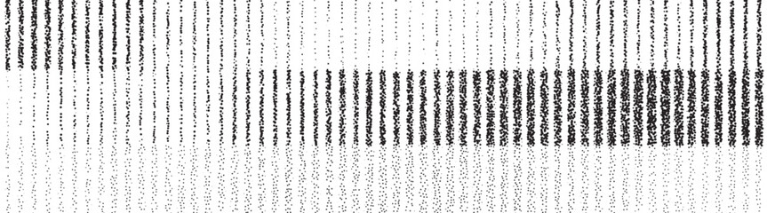 Poster - Stippled grain texture background. Dotted gritty sand noise wallpaper. Black grunge pop art wave gradient overlay.