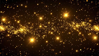 Wall Mural - Bright gold fireworks explode in the night sky, a sparkling celebration for the New Year holiday