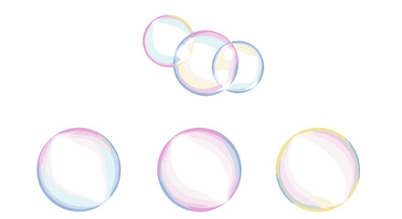 Poster - Illustration of several translucent oval shapes with iridescent colors on a white background art design