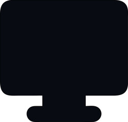 Poster - Minimalist desktop monitor icon in black silhouette, ideal for apps and web design