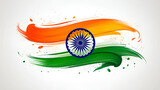 Indian Flag Brush Stroke – Artistic Tricolor Banner Illustration for Independence and Republic Day