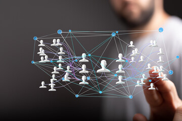 Poster - Visual representation of a global network, showing interconnected individuals and relationships.