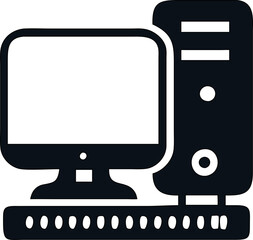 Fototapete - Computer flat vector icon for IT, digital marketing, or tech services.