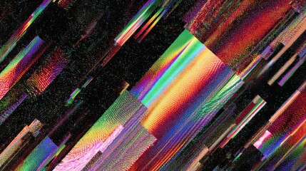 Poster - Vibrant Neon Glitch Texture with RGB Effects for Digital Art and Backgrounds