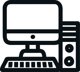 Fototapete - desktop PC vector icon for modern digital platforms and infographics