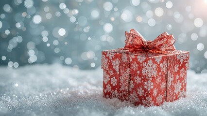 Poster - Seasonal embellishments and a package on a glittery background