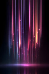 Poster - Abstract gradient glowing purple color light in vertical dark black background