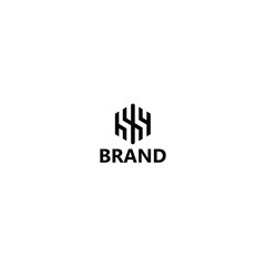 Poster - Geometric Letters SS or HS Monogram, SS hexagonal logo with white background. 