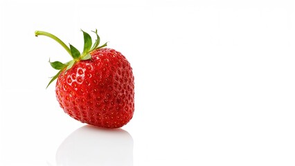 Poster - Fresh strawberry displayed on a white surface
