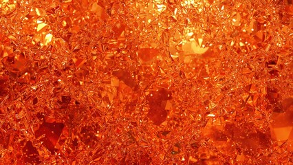 Poster - Abstract digital art featuring a bright orange shiny surface