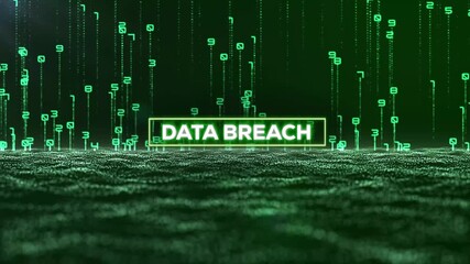 Matrix Binary Code and Data Breach Word