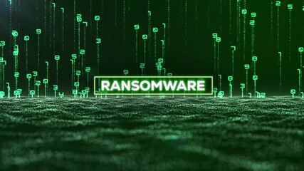Matrix Binary Code and Ransomware Word