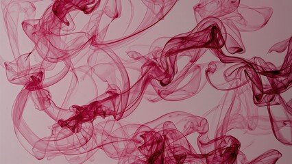 Fototapete - Soft pink smoke rising from incense on a pale surface