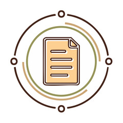 Fototapete - Minimalist document graphic with stylized circle border for business technology design