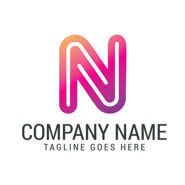 Creative Letter N Vector Logo Design Monogram. 標誌設計, ロゴデザイン, Diseño de logotipo