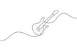 © Line Art King - Continuous one line guitar drawing vector simple outline musical instrument minimalist style