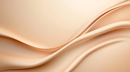 Aufkleber - Flowing Peach Fabric: A soft, peach-colored fabric gently drapes, creating smooth waves. The texture highlights the material's luxurious and fluid qualities.