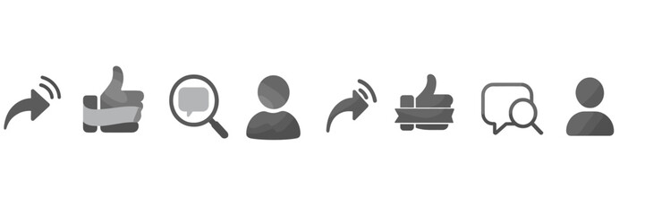 Poster - Various social media icons representing engagement, communication, and interaction in a digital environment