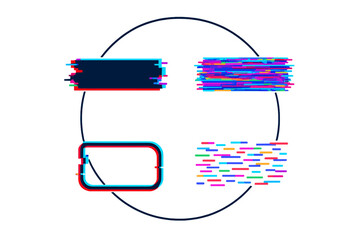 Poster - Abstract design featuring colorful graphic elements within a circular layout at a modern digital art studio