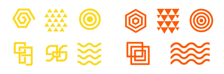 Poster - Colorful geometric patterns showcase vibrant designs and shapes for creative inspiration and artistic exploration