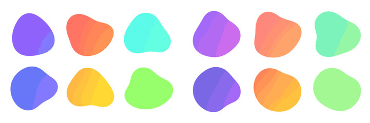 Poster - Vibrant abstract shapes in various colors arranged in a modern style for a fresh design concept