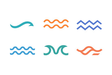 Poster - Creative wave patterns displayed in various styles and colors for digital design