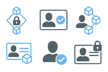 Poster - Secure identity verification symbols representing digital privacy and blockchain technology in modern applications