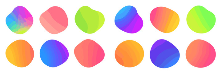 Poster - Colorful abstract shapes creating a vibrant display of gradients in various shades and forms