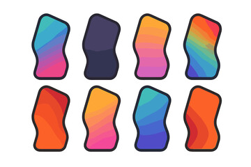 Poster - Colorful gradient shapes displayed in a grid pattern showcasing vibrant hues and smooth transitions