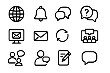 Poster - Minimalist communication and web icon set for digital interfaces