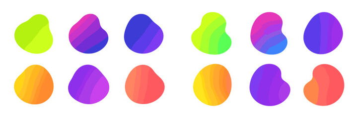 Poster - Colorful abstract shapes in vibrant gradients create a visually striking pattern on a digital canvas