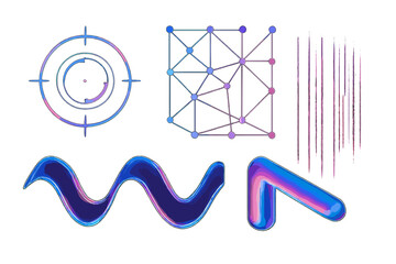Poster - Creative abstract shapes in vibrant colors showcasing modern design elements and patterns