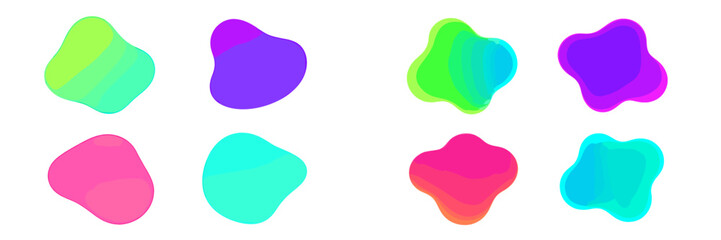 Poster - Colorful abstract shapes arranged in a grid, showcasing unique designs and vibrant hues