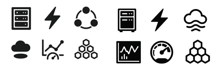 Poster - Icons representing technology and data management in a modern digital environment